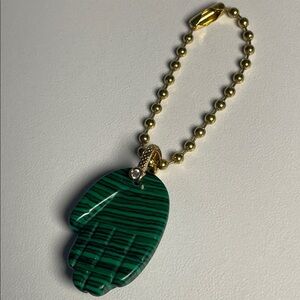 Malachite Hamsa Pendant Bag Charm